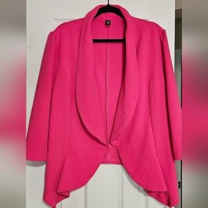 SHEIN Vibrant Pink Open Front Blazer 3XL